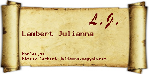 Lambert Julianna névjegykártya